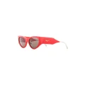 Ferragamo leather oversized sunglasses - Red