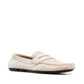 Emporio Armani flocked-logo driving loafers - Neutrals