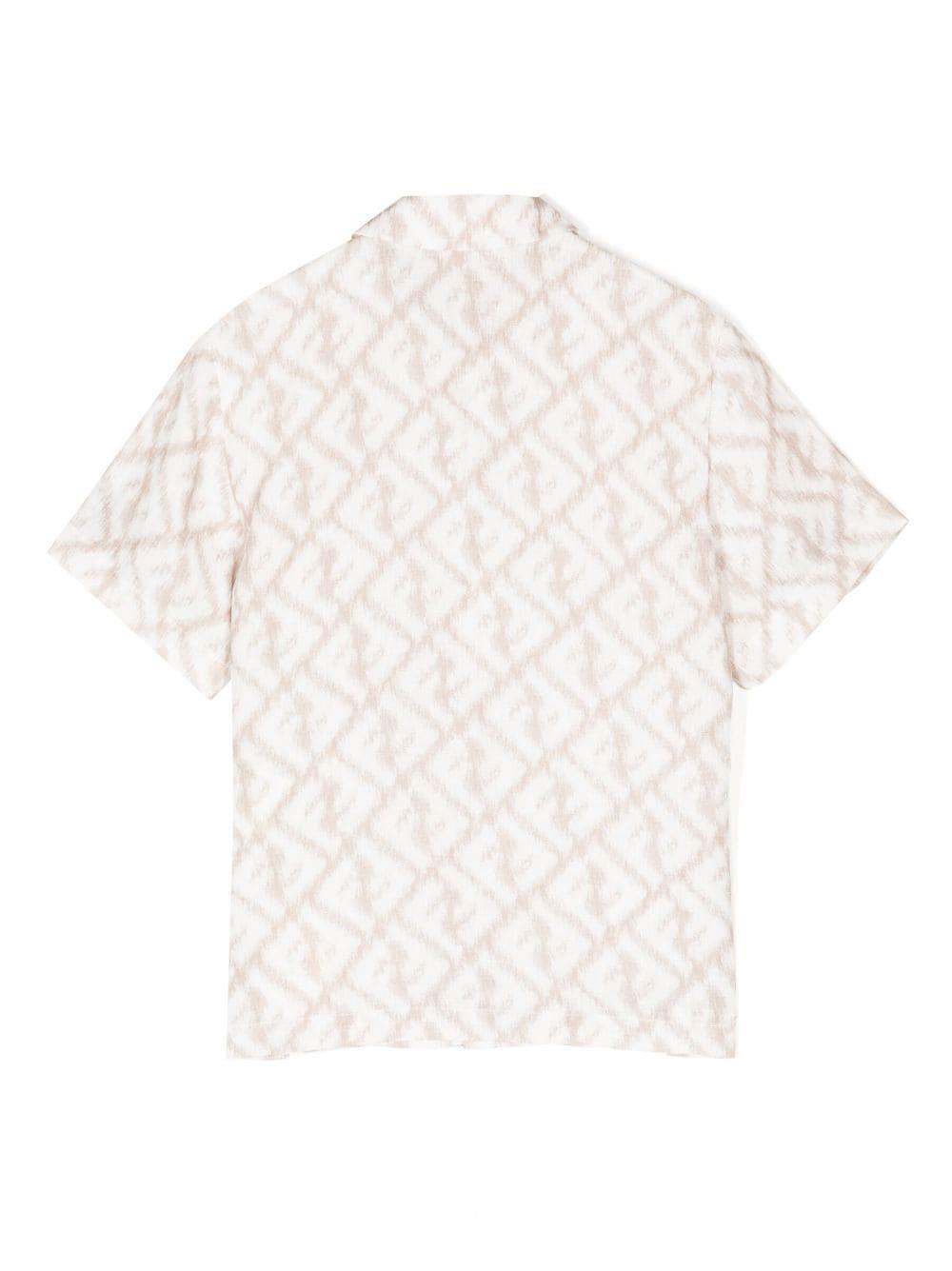 Fendi Kids FF-logo print short-sleeve shirt - Brown