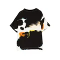 Fendi Kids logo-print tie-dye T-shirt - White