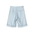 Fendi Kids turn-up hem silk-wool shorts - Blue