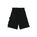 Fendi Kids logo-plaque cotton track shorts - Black