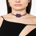 Marni floral-appliqué choker necklace - Purple