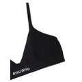 Miu Miu seamless triangle cotton bra - Black