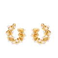 Oscar de la Renta Small Rope Pearl hoop earrings - Gold