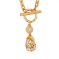 Oscar de la Renta crystal-pendant love-knot necklace - Gold