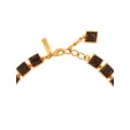 Oscar de la Renta Large Stone square jewel necklace - Brown