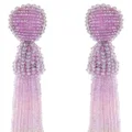 Oscar de la Renta Beaded Ombre clip-on earrings - Purple