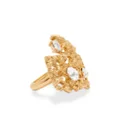 Oscar de la Renta Coral Heart crystal-embellished ring - Gold