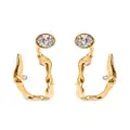 Oscar de la Renta Branch crystal-embellished hoop earrings - Gold