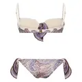 ZIMMERMANN Ottie scarf-print bikini - Purple
