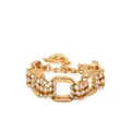Oscar de la Renta pavé-crystal link bracelet - Gold