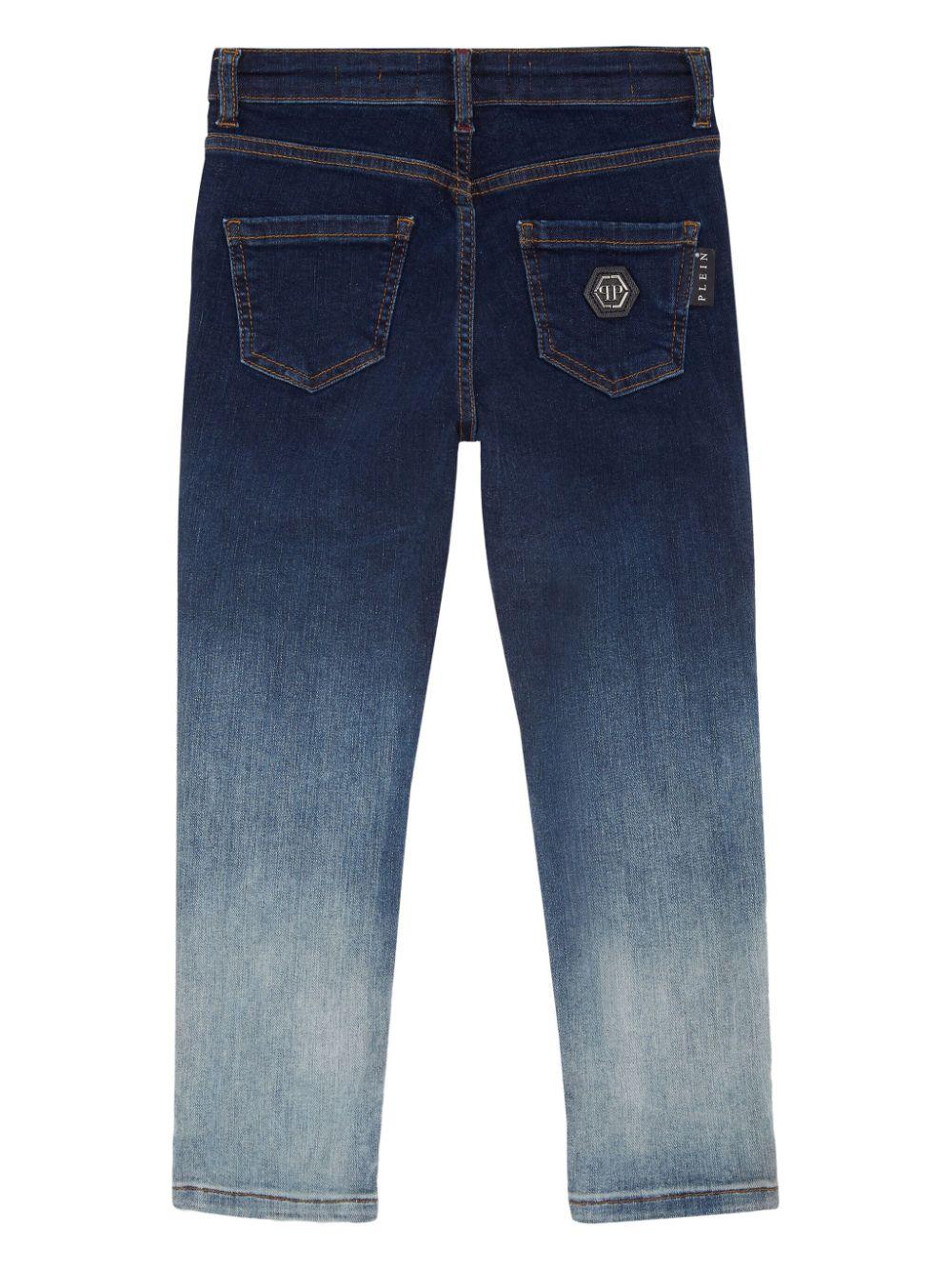 Philipp Plein gradient-effect straight-leg jeans - Blue