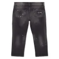 Philipp Plein ripped-detail straight-leg jeans - Black