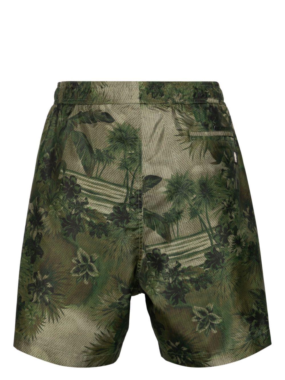 Roberto Cavalli Tiger Tooth-detailed camouflage-print swim shorts - Green