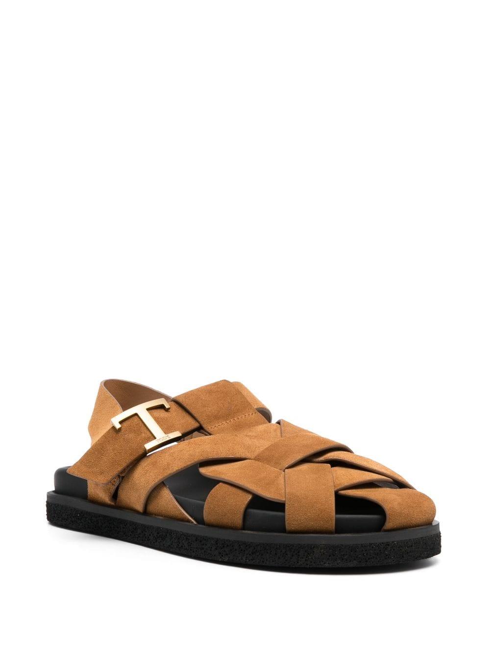 Tod's caged suede sandals - Brown