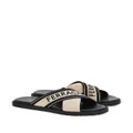 Ferragamo crossover-strap cotton sandals - Neutrals