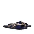 Ferragamo crossover-strap cotton sandals - Blue