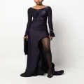 Victoria Beckham asymmetric satin maxi dress - Purple