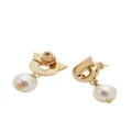 Ferragamo faux-pearl Gancini earrings - Gold