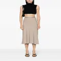 Calvin Klein logo-jacquard A-line midi skirt - Neutrals