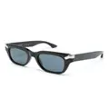 Alexander McQueen Eyewear logo-engraved square-frame sunglasses - Black