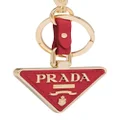 Prada triangle-logo keychain - Red