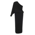 Saint Laurent draped one-shoulder cashmere dress - Black