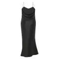 Saint Laurent cowl-effect silk slip dress - Black