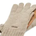 Zegna logo-embroidered cashmere gloves - Neutrals
