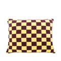 The Elder Statesman checkerboard-pattern cashmere cushion - Yellow