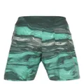 Oakley abstract-pattern swim shorts - Green