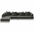Kalona KYOTO Left Facing Extended Chaise Sofa Pewter WS-205-LCS-VILA-27