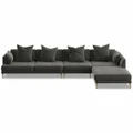 Kalona KYOTO Right Facing Extended Chaise Sofa Pewter WS-205-RCS-VILA-27