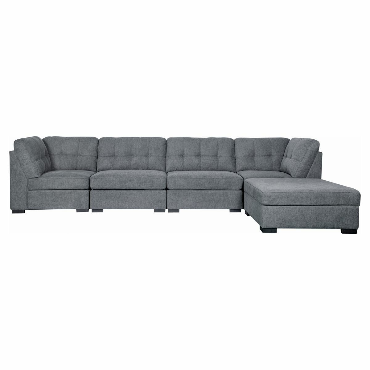 Ostro Furniture Ostro Hunter Modular Lounge with Storage Ottoman Charcoal Y401MODBEL39