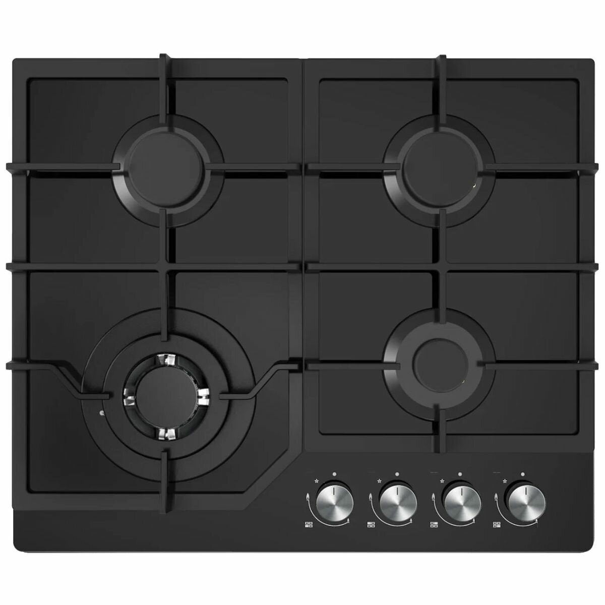 Midea 60cm Gas Cooktop with Wok Black Glass 60G40ME084-GFT