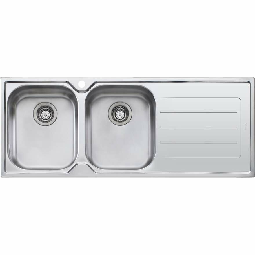 Oliveri Flinders Double Bowl Sink with Drainer FL171-NZ-1TH-OF