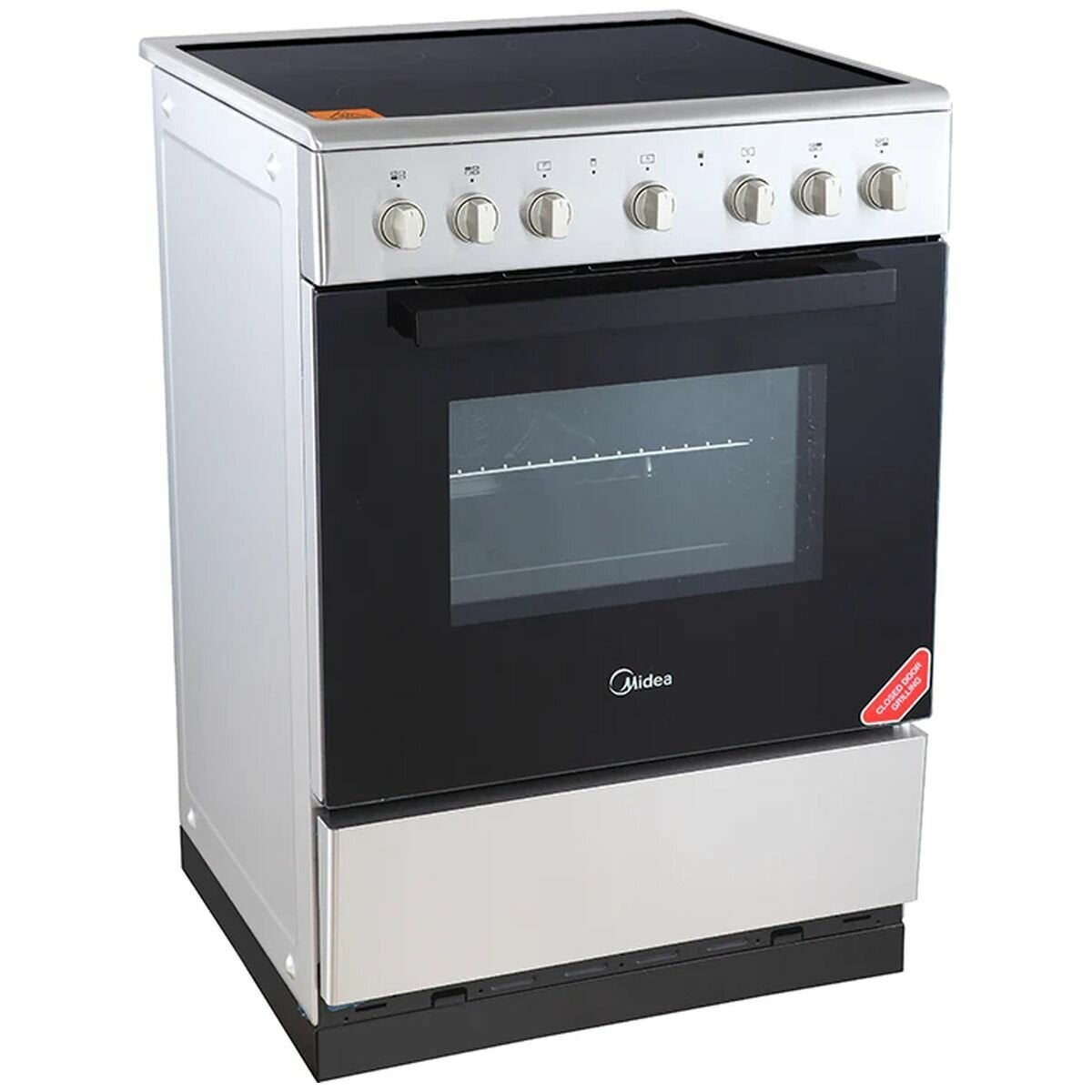Midea 60cm Free Standing Ceramic Stove/Oven Stainless Steel 24DME4R109