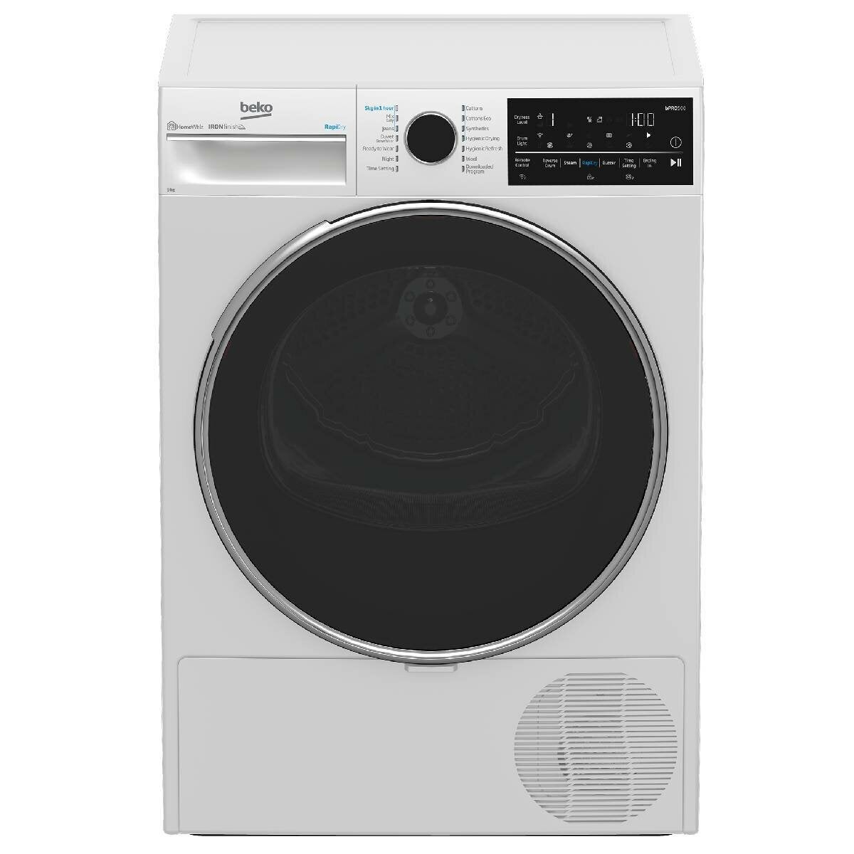 Beko 9kg Sensor Controlled WiFi Connected Hybrid Heat Pump Dryer with Steam BDPB904HW