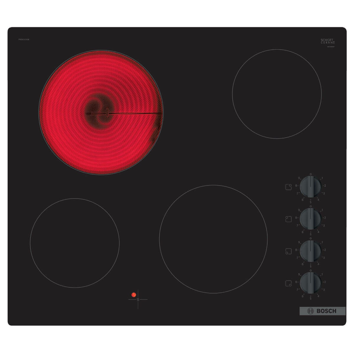 Bosch 60cm Series 2 Ceramic Cooktop Black PKE611CA2A