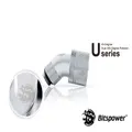 Bitspower G1/4" Silver Shining Dual Rotary 45-Degree Compression Fitting CC5 Ultimate For ID 1/2" OD 3/4" Tube