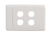 Alogic 4 Gang Wall Plate - Clipsal Compatible - White