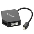 Orico 17cm Mini DisplayPort to HDMI, VGA and DVI Adapter (4K) - Black