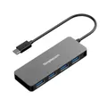 Simplecom CH320 Ultra Slim Aluminium USB 3.1 USB-C To 4-Port USB 3.0 Hub - Black