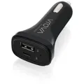 VROVA 2-Port USBC Car Charger 5V/4A (3A USBC & 1A USBA )With Smart Charge Black