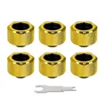 Thermaltake Pacific G1/4 PETG Tube 16mm OD Compression (6-pack Fittings) - Gold