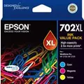 Epson 702XL - High Capacity DURABrite Ultra - Three Colour Ink Cartridge Pack