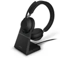 Jabra Evolve2 65 UC Stereo USB-C Bluetooth Headset with Charging Stand