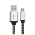 Astrotek MicroUSB-Charger Cable Silver/White 1m