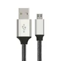 Astrotek MicroUSB-Charger Cable Silver/White 2m